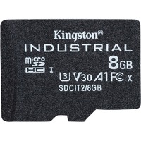 Kingston Industrial 8 Go MicroSDHC UHS-I Classe 10, Carte mémoire Noir, 8 Go, MicroSDHC, Classe 10, UHS-I, Class 3 (U3), V30