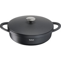 Tefal Trattoria E21872 Rond Noir, Poêle Noir, Rond, Noir, Aluminium, Titanium Extra, Amovible, Vitrocéramique, Gaz, Halogène, Induction, Plaque étanche