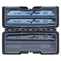 Bosch 2 607 010 901 Lame de scie sauteuse, à chantourner et sabre Lames de scie sabre 15 pièce(s), Jeu de lames de scie Lames de scie sabre, Métal, Bois, Noir, Gris, 15 pièce(s)