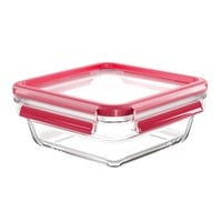 Emsa CLIP & CLOSE N10414 Carré Boîte 0,8 L Transparent 1 pièce(s) Transparent/Rouge, Boîte, Carré, 0,8 L, Transparent, Verre, 420 °C
