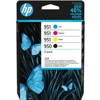 HP 950 Pack de 4 cartouches d'encre noire/ 951 Pack de 4 cartouches d'encre cyan/magenta/jaune authentiques Rendement standard, Encre à pigments, Encre à pigments, 24 ml, 16,5 ml, 4 pièce(s)