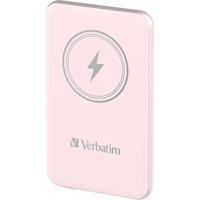 Verbatim Charge 'n' Go Lithium Polymère (LiPo) 5000 mAh Recharge sans fil Rose, Powerbank Rose, 5000 mAh, Lithium Polymère (LiPo), Quick Charge 3.0, Recharge sans fil, Rose