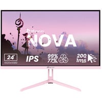 Arozzi Nova 24T1K200 23.8" Moniteur gaming rose fuchsia, 1x DisplayPort, 1x HDMI, 200 Hz