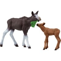 Schleich WILD LIFE Élan Femelle avec Veau, Figurine 3 an(s), Multicolore
