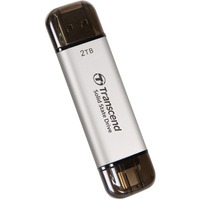 Transcend ESD310 Portable 2 To SSD externe Argent, USB-A 3.2 (10 Gbit/s) | USB-C 3.2 (10 Gbit/s)