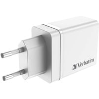 Verbatim 49700 Universel Blanc Secteur Charge rapide Intérieure, Chargeur Blanc, Intérieure, Secteur, Blanc