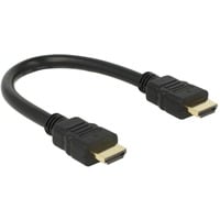 DeLOCK HDMI haute vitesse avec Ethernet - HDMI A mâle > HDMI A mâle, Câble Noir, 0,25 mètre, 4K