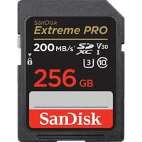 SanDisk Extreme PRO 256 Go SDXC UHS-I Classe 10, Carte mémoire Noir, 256 Go, SDXC, Classe 10, UHS-I, 200 Mo/s, 90 Mo/s