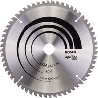 Bosch Lames de scies circulaires Optiline Wood, Lame de scie Bois, 25,4 cm, 1,4 mm, 2 mm, Bosch, 1 pièce(s)