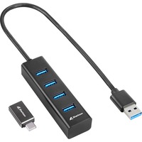 Sharkoon 4-Port USB 3.2 Gen 1 Aluminium, Hub USB Noir