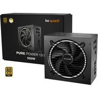 be quiet! Pure Power 13 M alimentation modulaire 550 watt Noir, 1x 12V-2x6, 2x PCIe, semi-passive, 80 Plus Gold, 550 W, 100 - 240 V, 600 W, 50/60 Hz, 10 A, 5 A