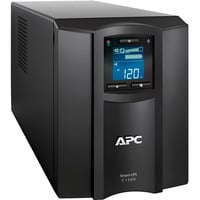 APC Smart-UPS C 1500VA LCD Smart connect Noir, USB, SmartConnect, 1500 VA, Interactivité de ligne, 1,5 kVA, 900 W, Sinus, 170 V, 300 V