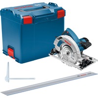 Bosch BOSCH GKS 85 G + FSN L-BOXX, Scie circulaire Bleu, Bois, Noir, Bleu, Sans brosse, 23,5 cm, 5000 tr/min, 8,5 cm