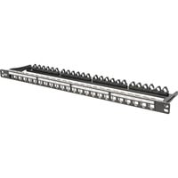 Digitus Panneau de brassage modulaire haute densité, 24 ports, montage en rack, blindé Noir