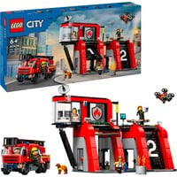 LEGO City - La caserne et le camion de pompiers, Jouets de construction 60414