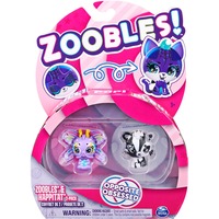 Spin Master Zoobles - Rainbow Butterfly & Black and White Fox, Figurine 