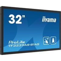 iiyama TF3239AS-B1AG écran plat de PC 80 cm (31.5") 1920 x 1080 pixels Full HD LED Écran tactile Noir, Affichage public Noir (Mat), 80 cm (31.5"), 1920 x 1080 pixels, Full HD, LED, 8 ms, Noir