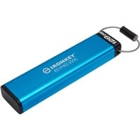 Kingston IronKey Keypad 200C USB-C de 128 Go, FIPS 140-3 niveau 3 AES-256, Clé USB FIPS 140-3 niveau 3 AES-256, 128 Go, USB Type-C, 3.2 Gen 1 (3.1 Gen 1), 280 Mo/s, Gaine, Bleu