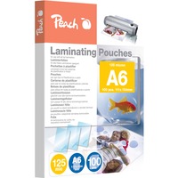 Peach PP525-04 pochette plastique 100 pièce(s), Films Transparent, Brillant, A6, 0,125 mm, 100 pièce(s)
