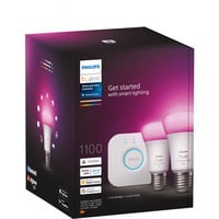 Philips Hue White & Color Ambiance Starter-Set: E27 lampe intelligente A60 pack double, Lampe à LED 