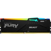 Kingston FURY FURY Beast 16GB 6000MT/s DDR5 CL30 DIMM RGB EXPO, Mémoire vive Noir, 16 Go, 1 x 16 Go, DDR5, 288-pin DIMM, Noir