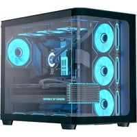 Aerocool P500C Midi Tower Noir, boîtier pc Noir | 3x USB-A | RGB | Verre Trempé