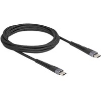 DeLOCK Câble USB 2.0, connecteur USB-C > connecteur USB-C avec protection anti-courbure prolongée Noir