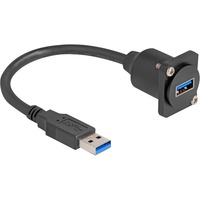 DeLOCK D-Type USB 5 Gbps Cable Type-A > Type-A, Câble Noir, 0,2 mètres