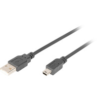 Digitus Câble USB 2.0, connecteur USB-A > connecteur mini USB Noir