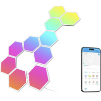 Govee Glide Hexa ProLight Panels Pack de 10, Lumière LED Blanc, Éclairage mural intelligent, Wi-Fi/Bluetooth, Multicolore, LED, Multi, 72 W