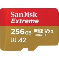 SanDisk Extreme 256 Go, Carte mémoire UHS-I U3, Class 10, V30, A2, avec adaptateur