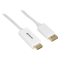 Sharkoon DisplayPort 1.2 > HDMI, Adaptateur Blanc, 2 mètres, 4K