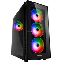 Sharkoon TG5 PRO RGB, Boîtier PC Noir, 4x USB-A | RGB | Tempered Glass