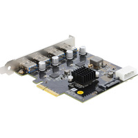 DeLOCK Carte PCI-E x4 vers 4 x USB-A 10 Gbps Double Canal, Carte d'interface 