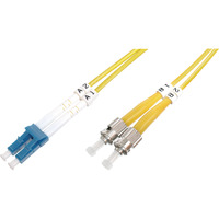 Digitus Câble de raccordement LWL, duplex, connecteur LC > ST, monomode OS2 Jaune