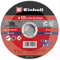 EINHELL Disque de coupe fin, Ø 125 x 1,0mm, 10 pièces 