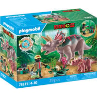 PLAYMOBIL Dinos Triceratops avec petit, Jouets de construction 