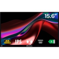 Verbatim 32238 écran plat de PC 39,6 cm (15.6") 3840 x 2160 pixels 4K Ultra HD LCD Écran tactile Noir Moniteur Noir, 1x HDMI, 2x USB-C, 1x USB-A, 39,6 cm (15.6"), 3840 x 2160 pixels, 4K Ultra HD, LCD, 6 ms, Noir