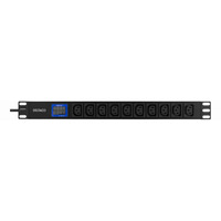 BlueWalker PowerWalker PDU LC-16A 10x IEC C13 (entrée IEC C20), Bloc d'alimentation Noir
