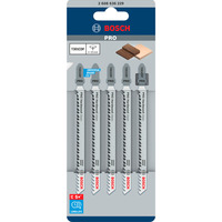 Bosch Lames de scie sauteuse T 301 CDF Clean for Hard Wood, Lame de scie Bois dur, Panneau laminé, Bois tendre, 3 mm