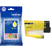 Brother Cartouche d'encre haute capacité LC527XLY d'origine - Jaune Rendement élevé (XL), Jaune, Encre à pigments, 1 pièce(s), 2000 pages, Paquet unique
