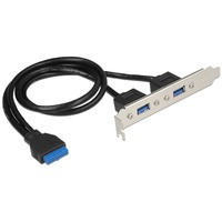 DeLOCK 84836 carte et adaptateur d'interfaces Interne USB 3.2 Gen 1 (3.1 Gen 1), Connecteur d'extension USB 3.2 Gen 1 (3.1 Gen 1), Noir, Bleu, Argent, 5 Gbit/s, Sac en polyéthylène