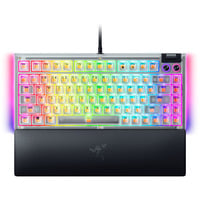 Razer Blackwidow V4 75% - Phantom White Edition RGB clavier gaming mécanique Blanc, Layout US-International (QWERTY), Razer certified Mechanical Orange Switches, 75%