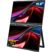 Verbatim Écran portable double 15,6″ 15.6" Moniteur Noir, 1x Mini HDMI, 2x USB-C, 39,6 cm (15.6"), LCD, 1920 x 1080 pixels, Full HD, 16:9, 10 ms