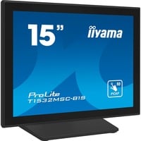 iiyama ProLite T1532MSC-B1S 15" Moniteur tactile Noir (Mat), 1x DisplayPort, 1x HDMI, 1x VGA