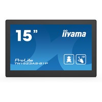 iiyama ProLite TW1523AS-B1P 15.6" Touchscreen-Moniteur  Noir, 39,6 cm (15.6"), 1920 x 1080 pixels, Full HD, LED, 30 ms, Noir