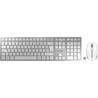 CHERRY DW 9100 SLIM clavier Souris incluse Universel RF sans fil + Bluetooth AZERTY Français Argent set de bureau Blanc, Layout FR (AZERTY), Technologie SX, 100%, Sans fil, RF sans fil + Bluetooth, AZERTY, Argent, Souris incluse