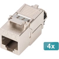 Digitus Module Keystone Cat. 8.1, blindé, 4 pièces, Module de Keystone Argent