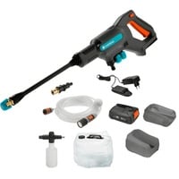 GARDENA AquaClean 24/18 V P4A Premium Set, Nettoyeur pression Gris/Turquoise, 14800-31, Batterie incluse