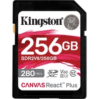 Kingston Canvas React Plus 256 Go, Carte mémoire UHS-II U3, Classe 10, V60